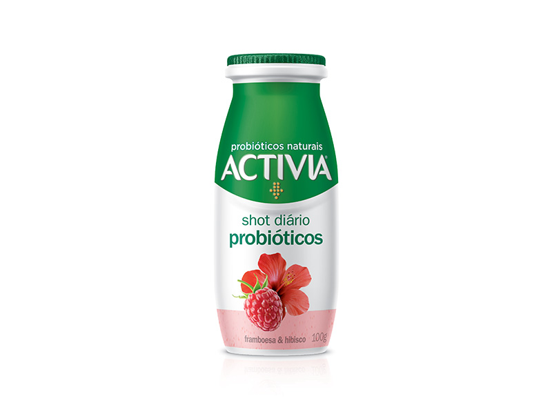 IOGURTE DANONE ACTIVIA SHOT PROBIÓTICOS FRAMBOESA E HIBISCO 100G