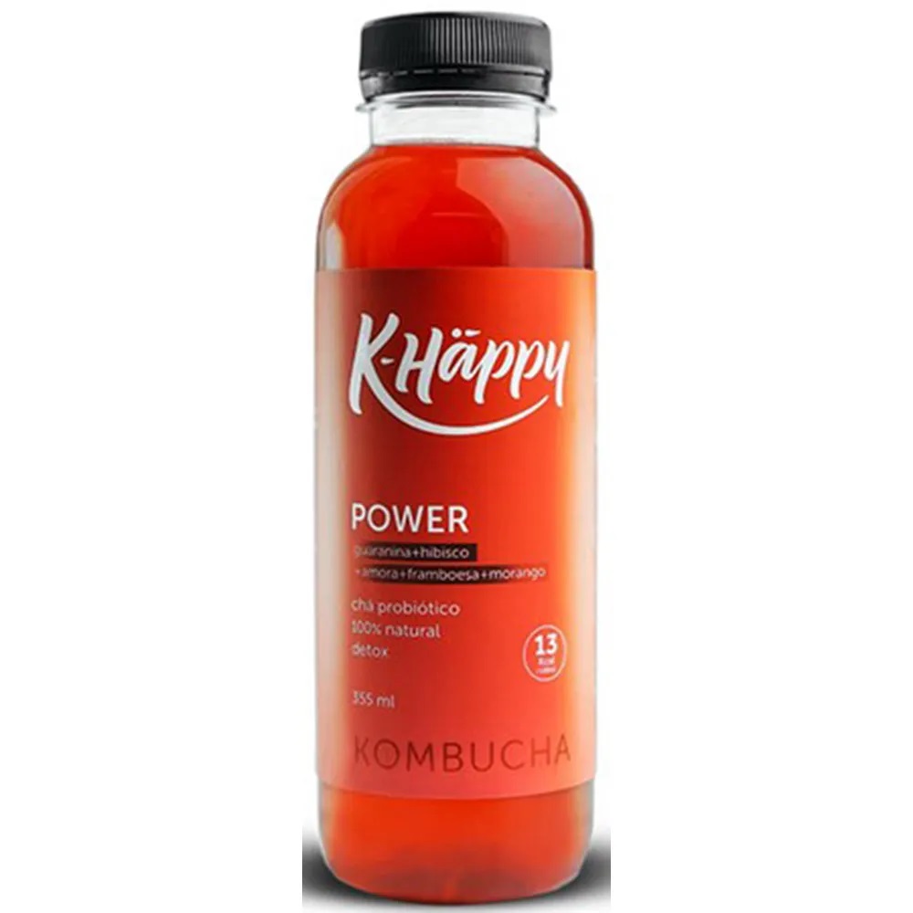 KOMBUCHA KHAPPY POWER FRUTAS VERMELHAS E HIBISCO 355ML