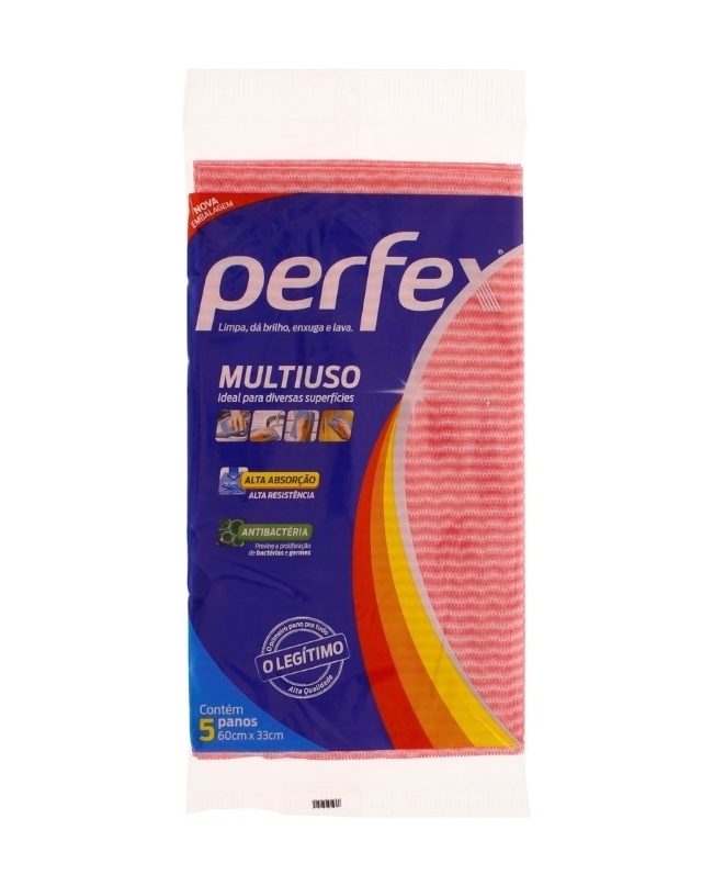 PANO MULTIUSO PERFEX ROSA COM 5 UNIDADES