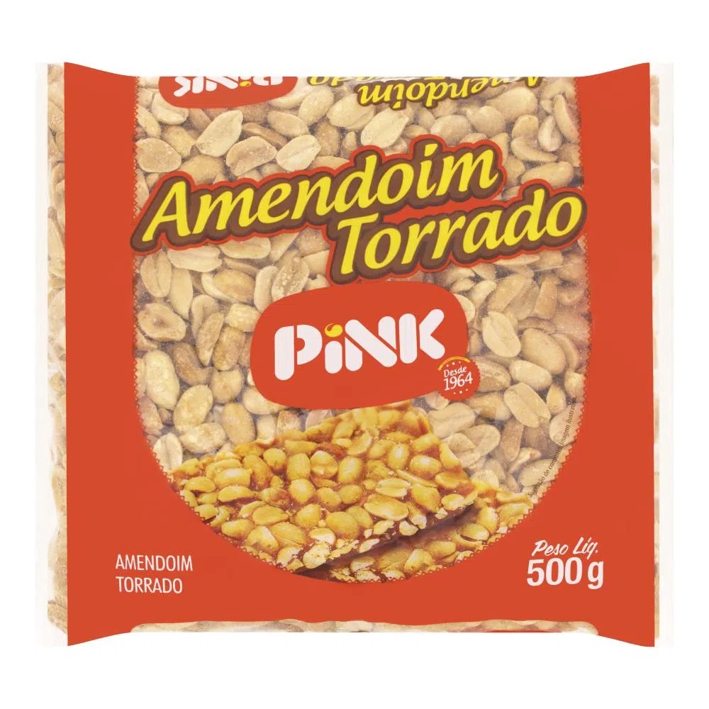 AMENDOIM TORRADO INTEIRO PINK 500G