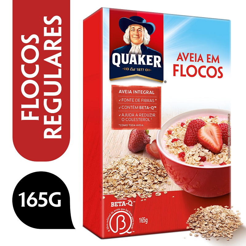 AVEIA QUAKER FLOCOS REGULARES 165G