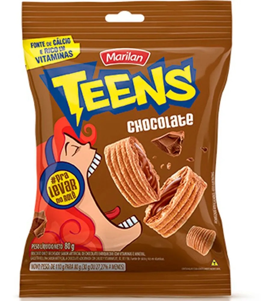 BISCOITO TEENS CHOCOLATE MARILAN 80G