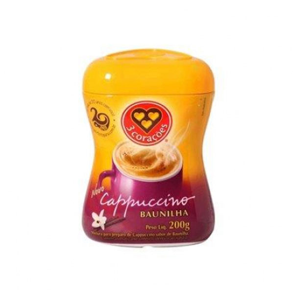 CAPPUCCINO 3 CORAÇÕES BAUNILHA 200G