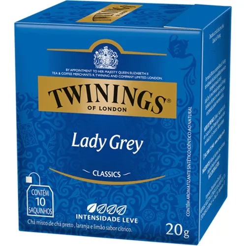 CHÁ INGLÊS TWININGS PRETO LADY GREY 20G