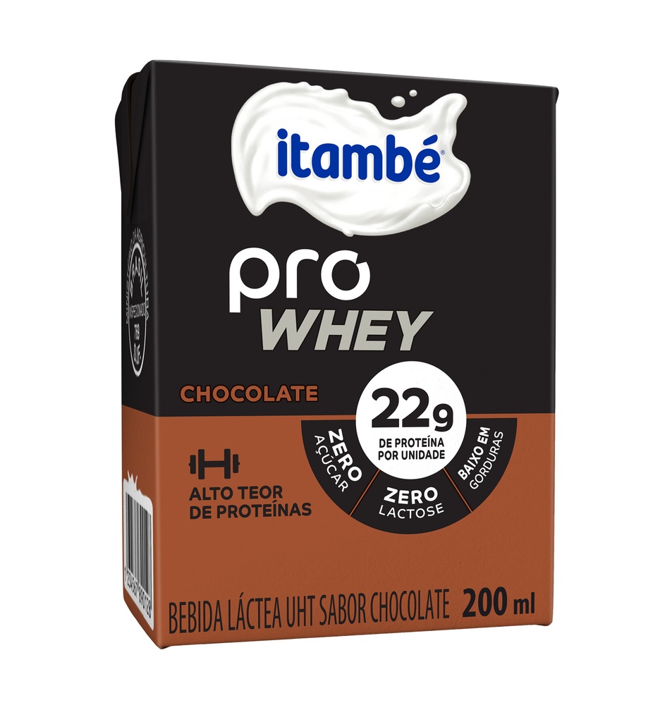 BEBIDA LACTEA PRO CHOCOLATE ZERO LACTOSE ITAMBÉ 200ML