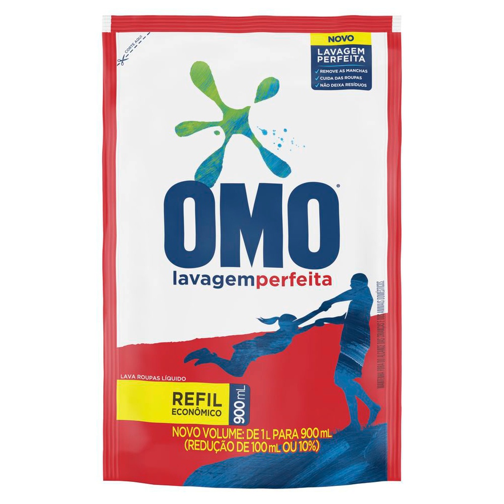 SABÃO LIQUIDO OMO LAVAGEM PERFEITA REFIL 900ML