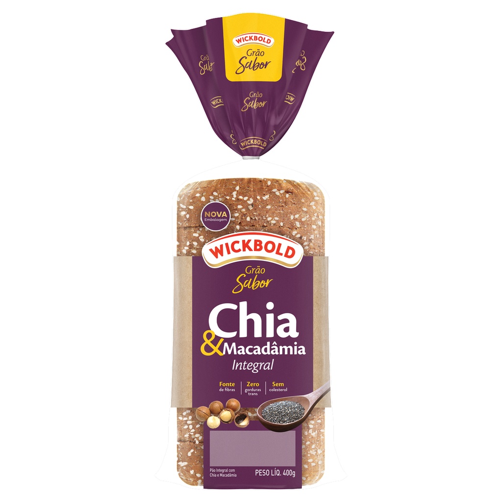 PÃO WICKBOLD GRAO SABOR CHIA E MACADAMIA 400G