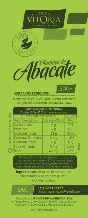 VITAMINA NATURAL DE ABACATE