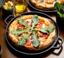 PIZZA DE RÚCULA COM TOMATE SECO